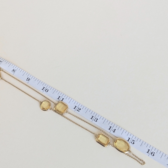 Kate Spade Vegas Jewels Long Necklace Citrine Yellow Gold Crystal Station - Picture 6 of 9